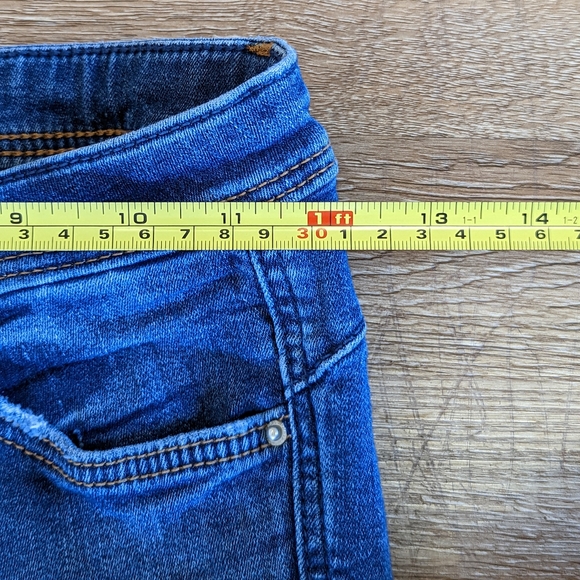 Zara Trafaluc Denim Makers size 4 bright blue Skinny Jeans distressed raw hem - Picture 8 of 8